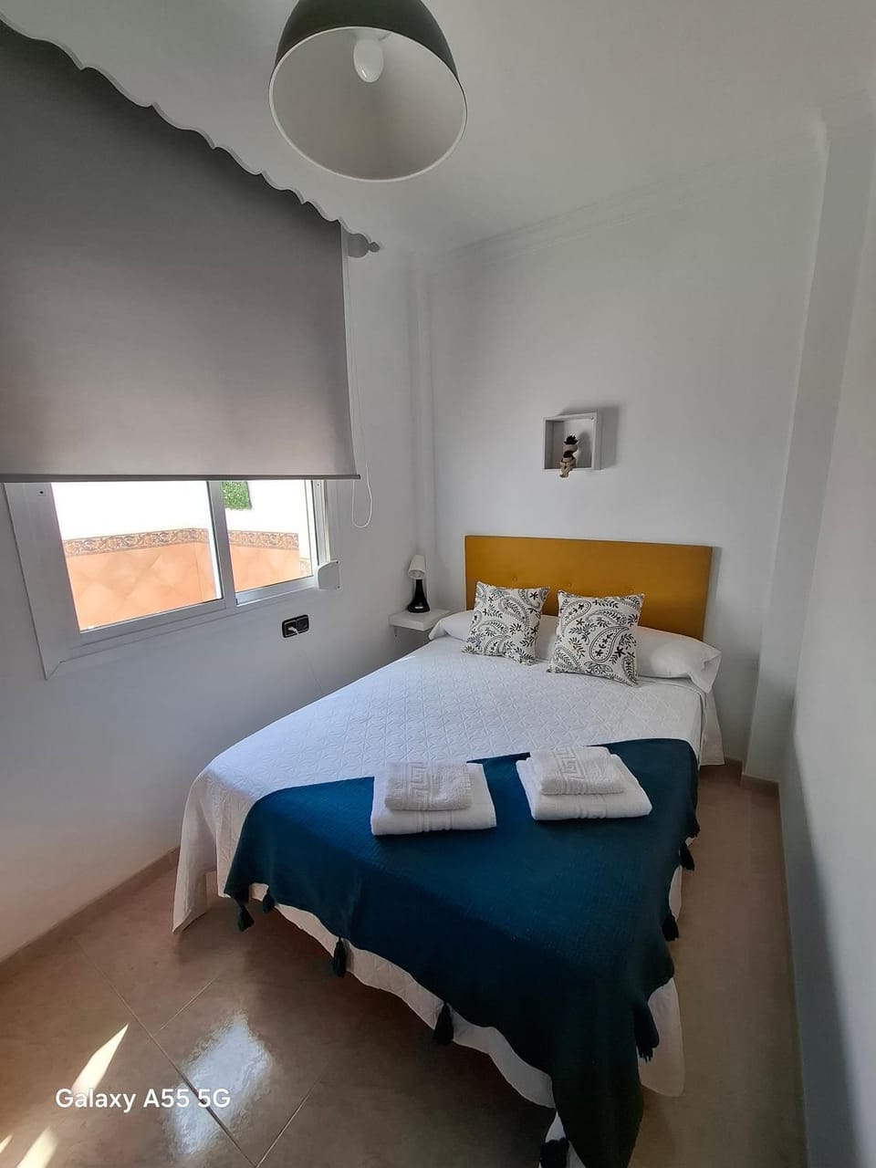 Bed, Photo of the whole room, Bedroom, towels, air conditioner