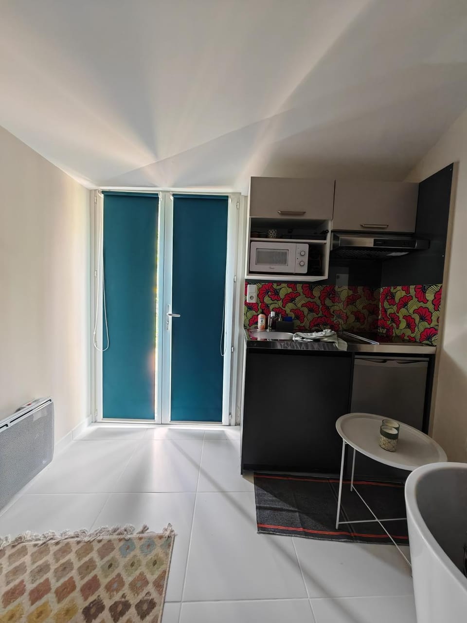 Micro studette indépendante non-fumeur, 10 m2, 45 min de Paris, sanitaires dans la même pièce que le couchage sans cloison, WiFi, kitchenette, mini terrasse, jardin, canapé lit 120x180 cm, gabarit léger, non adapté aux attentes hôtelières Vacation rental in Île-de-France