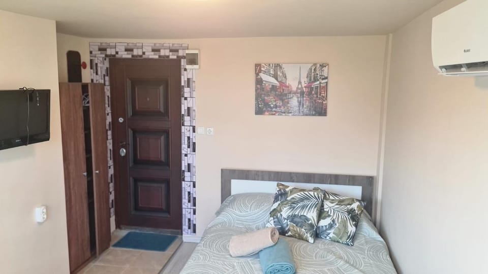 Bed, wardrobe, air conditioner