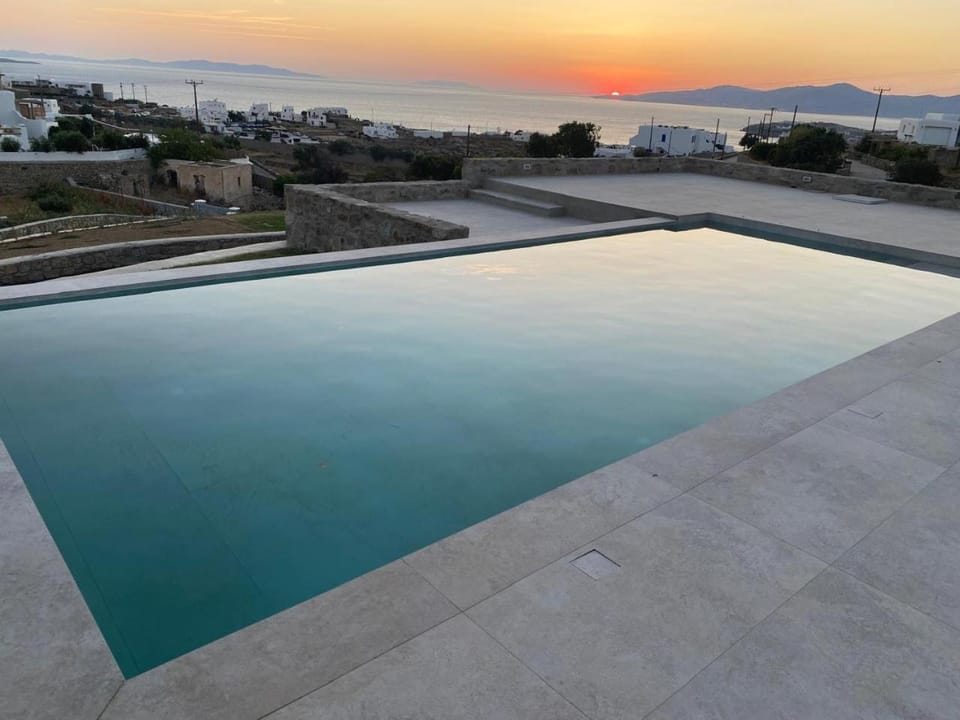 Pool view, Sea view, Swimming pool, Sunset