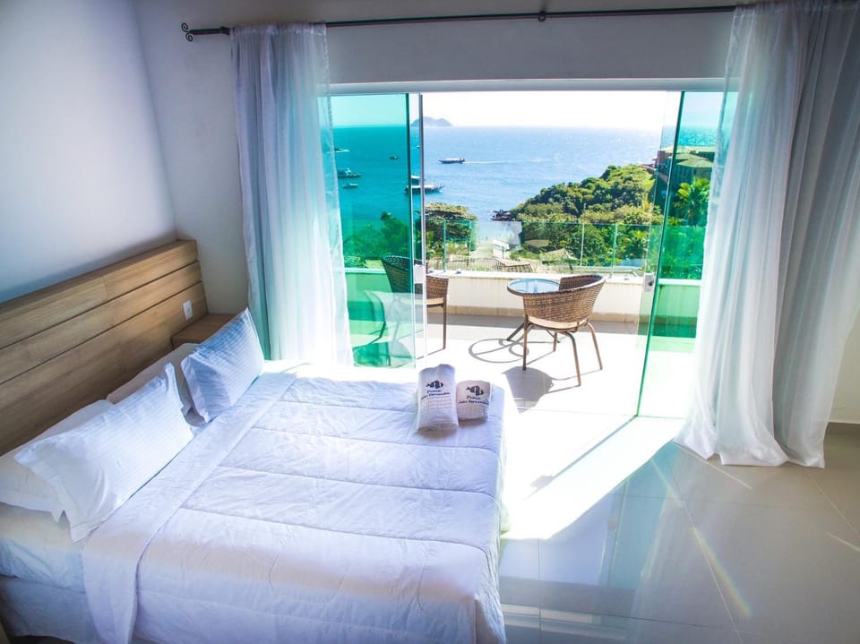 Bed, View (from property/room), Balcony/Terrace, Photo of the whole room, Bedroom, Sea view