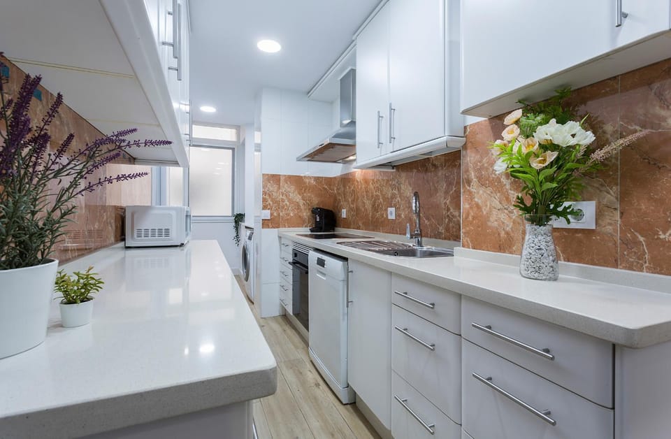 Kitchen or kitchenette, dishwasher