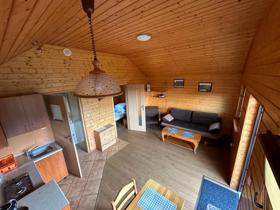 Kitchen or kitchenette, Living room, Seating area, Dining area, oven