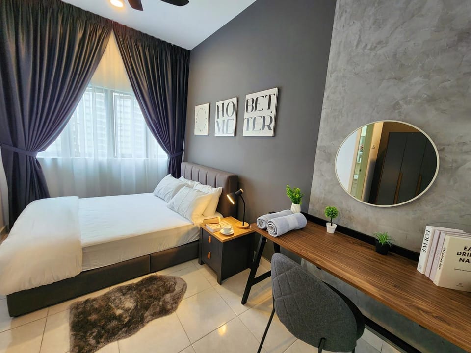 Bed, Photo of the whole room, Bedroom, hair dresser