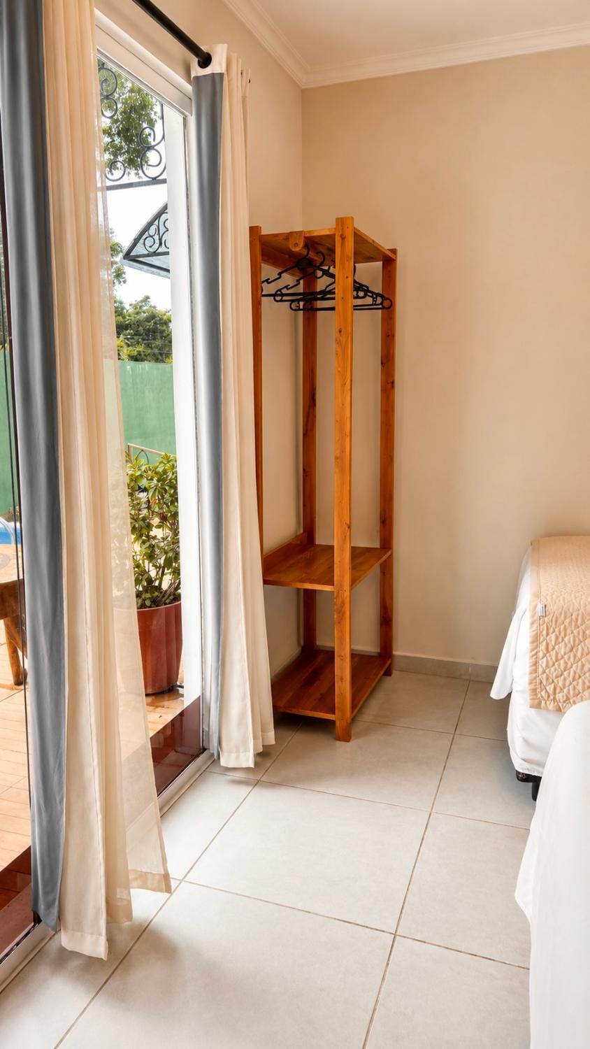 Bed, Photo of the whole room, Bedroom, bunk bed, towels, wardrobe