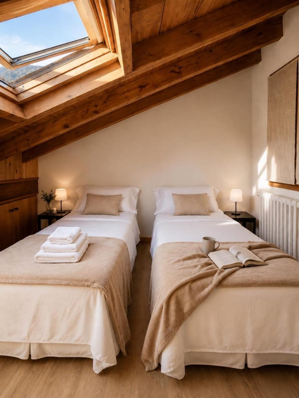 Bed, Photo of the whole room, Bedroom, internet, towels