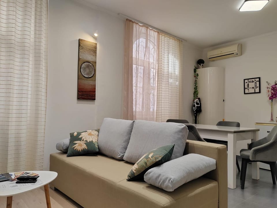 Living room, Seating area, Dining area, air conditioner