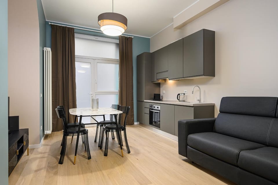 Kitchen or kitchenette, Living room, Dining area