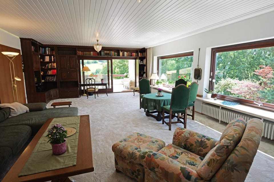 Living room, Seating area, Garden view