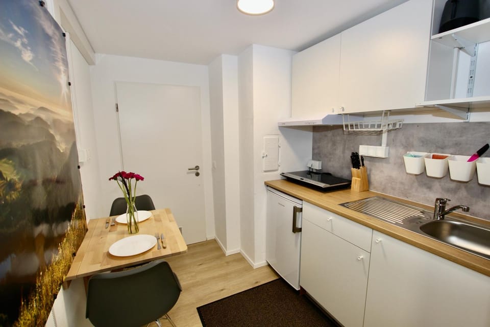 Kitchen or kitchenette, Dining area, stove