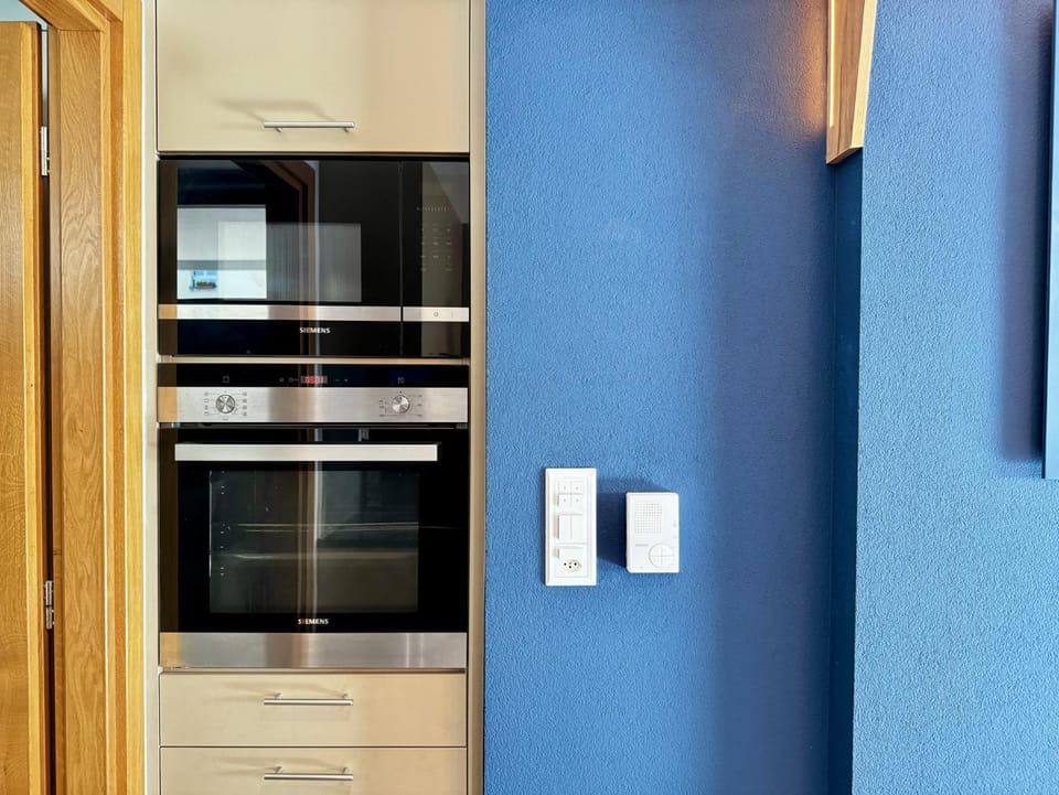Kitchen or kitchenette, oven