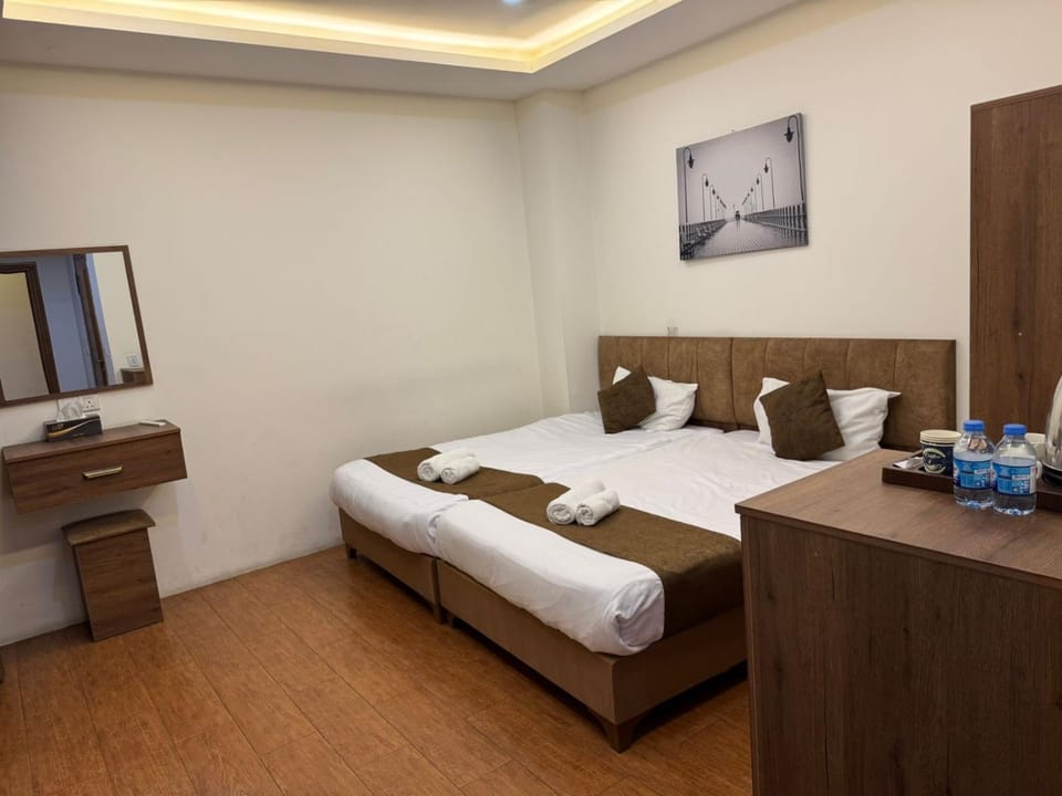 Bed, Photo of the whole room, Bedroom, hair dresser, towels, wardrobe