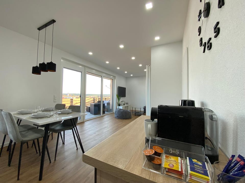 Living room, kitchen