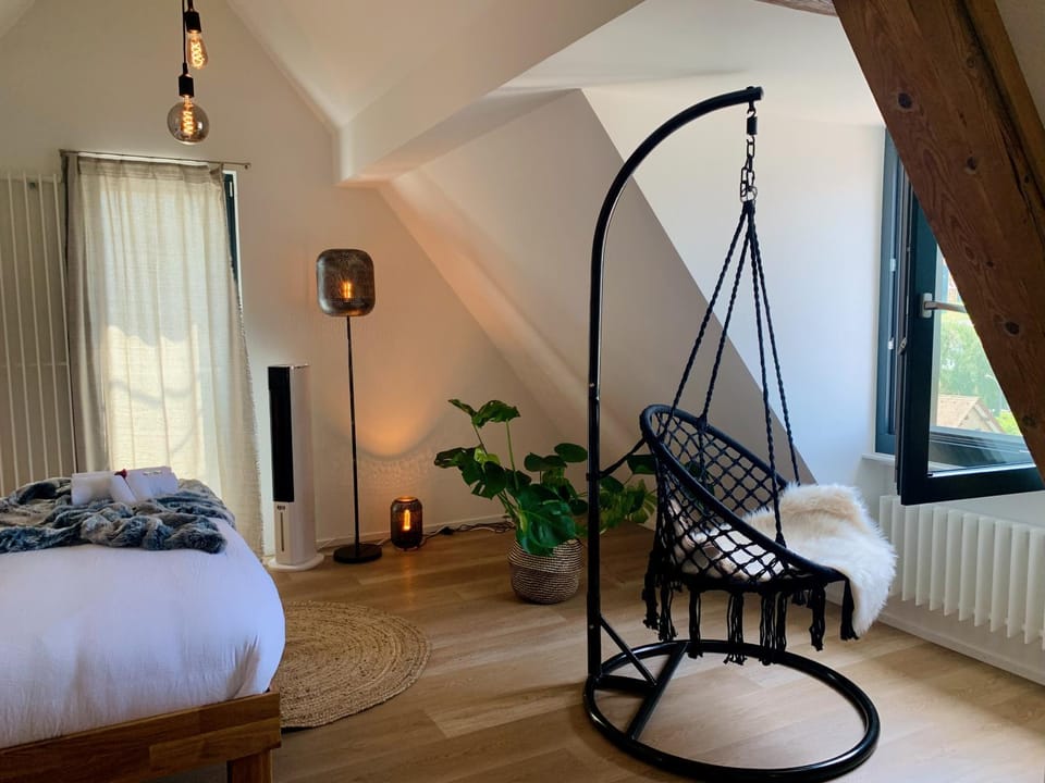 Bed, View (from property/room), Seating area, Bedroom