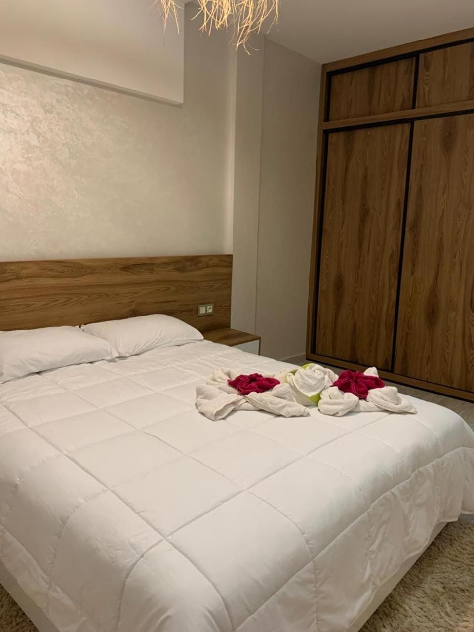 Bed, Photo of the whole room, Bedroom, towels, wardrobe