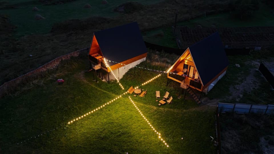 Property building, Night, Garden