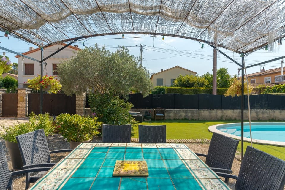 Property building, Living room, Swimming pool