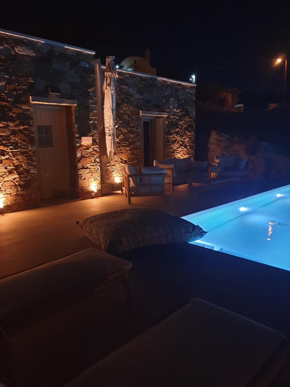 Night, Pool view, sunbed