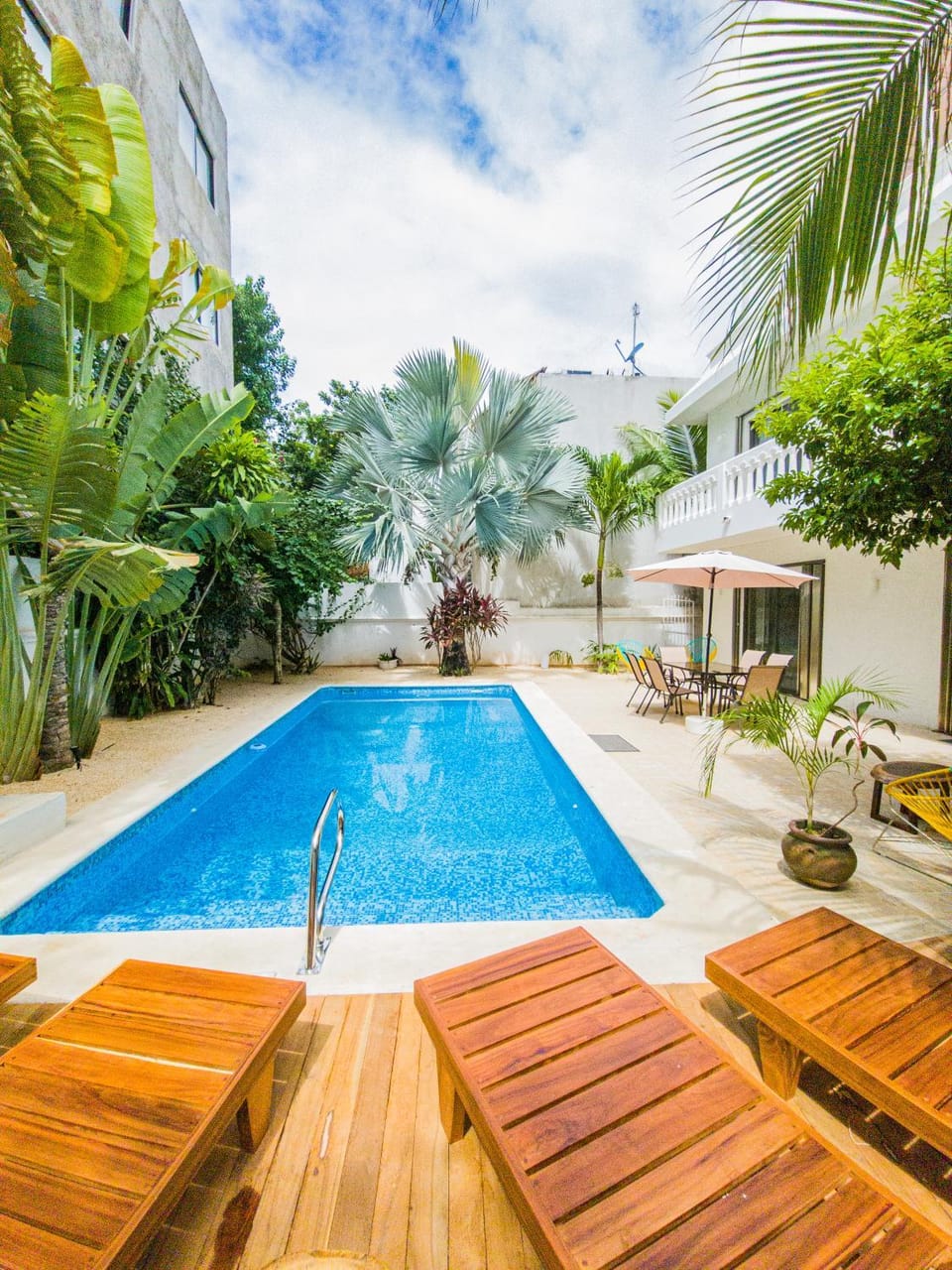 Garden view, Pool view, Swimming pool, sunbed