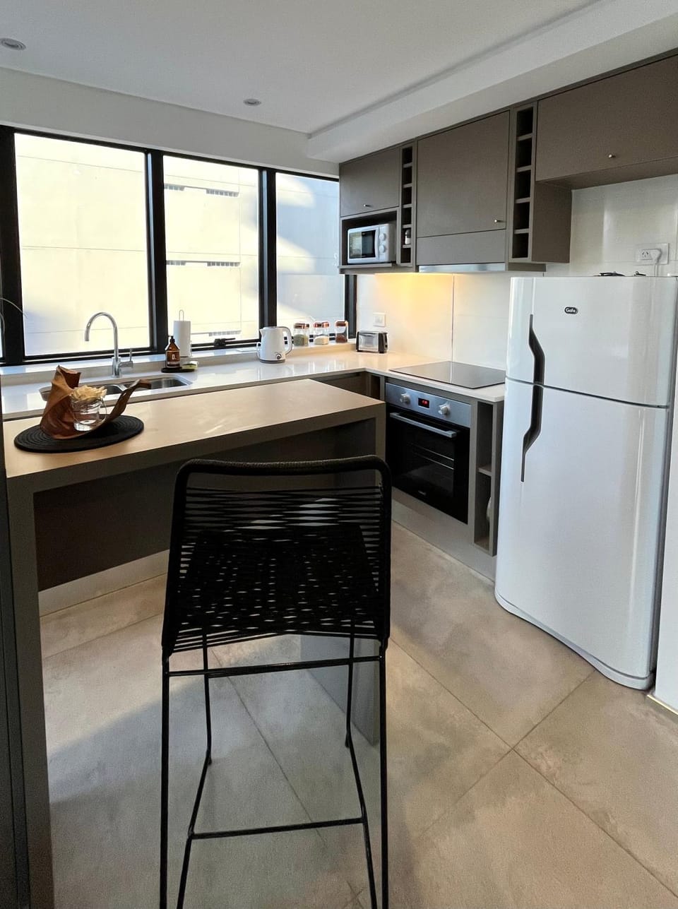 Kitchen or kitchenette, oven, stove