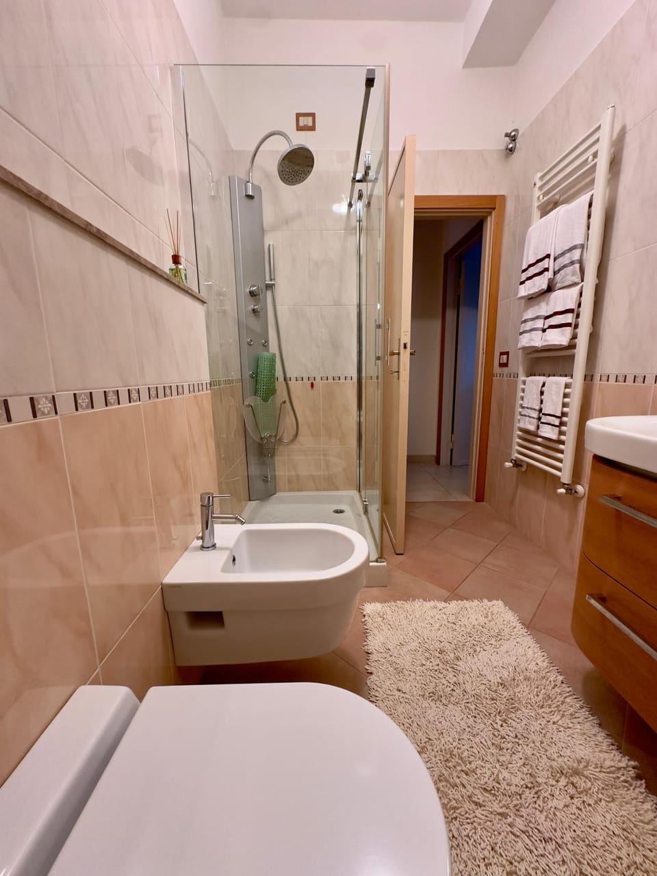 Shower, Toilet, Bathroom, towels