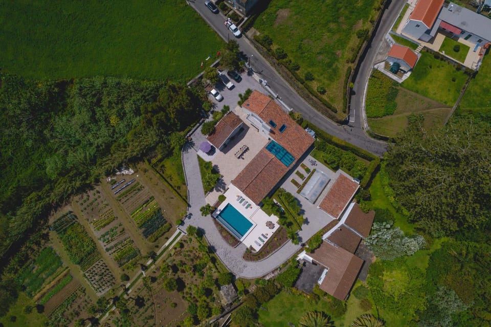 Property building, Natural landscape, Bird's eye view, Swimming pool