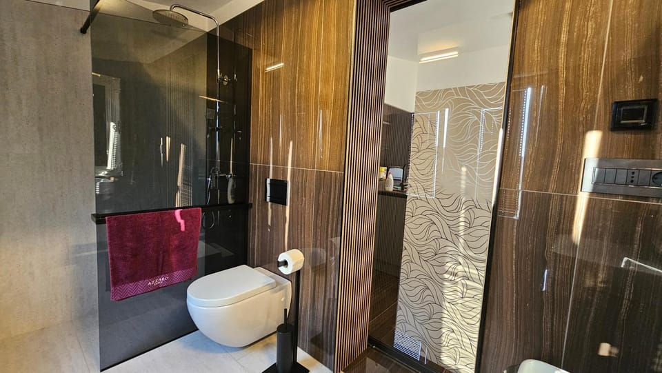 Shower, Toilet, Bathroom, towels