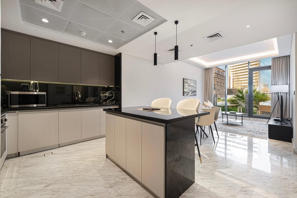 Upscale 2BR with Private Terrace & Pool View Apartment in Dubai