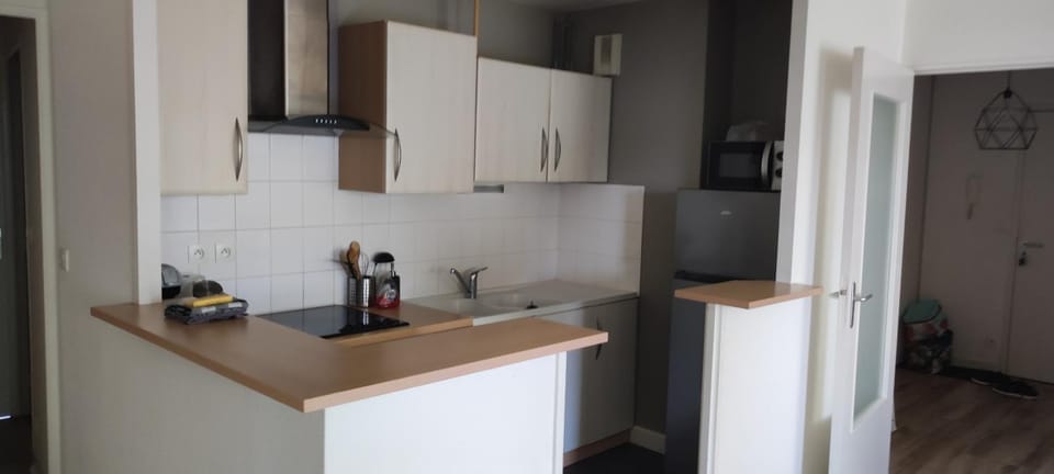 Kitchen or kitchenette, oven, stove