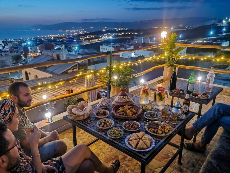 Night, View (from property/room), Balcony/Terrace, Guests, Dinner, group of guests