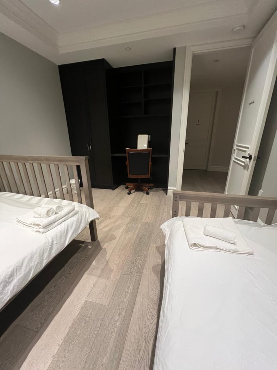 Bed, Photo of the whole room, Bedroom, towels, wardrobe