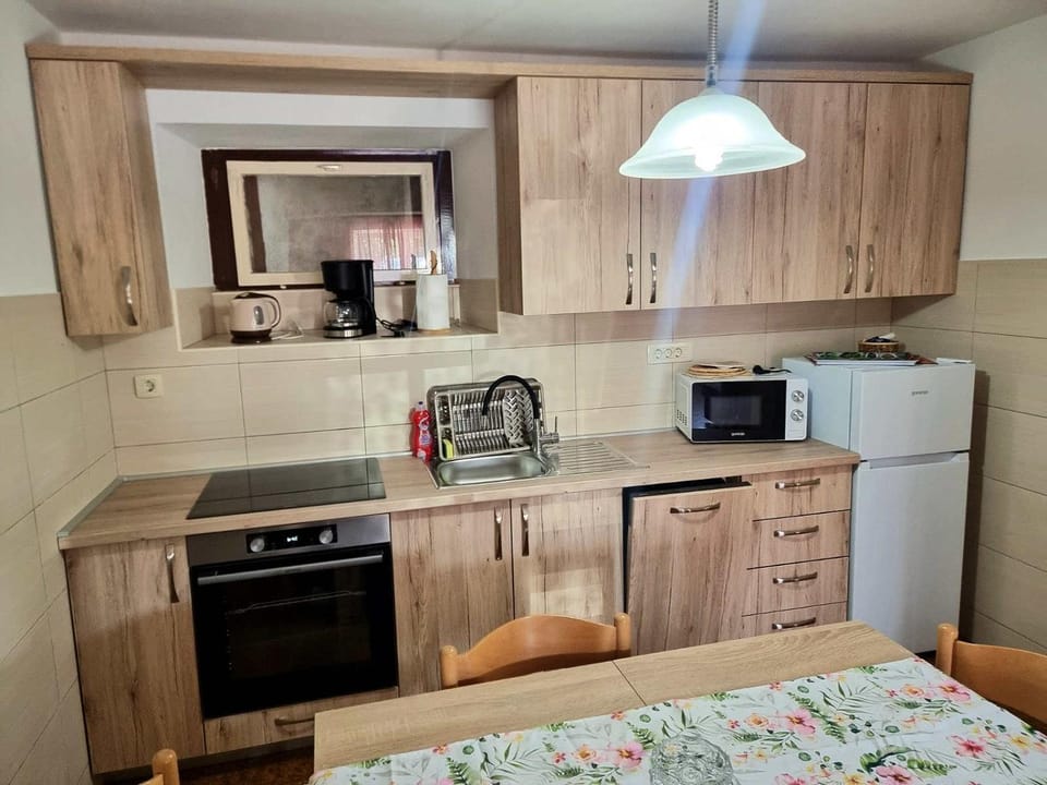 Kitchen or kitchenette, dishwasher, oven, stove
