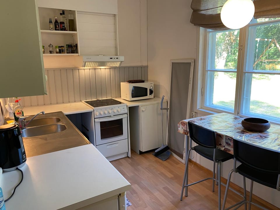 Kitchen or kitchenette, oven