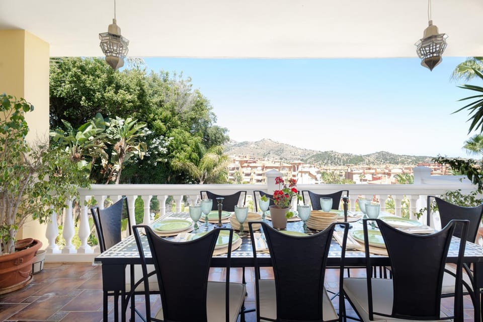Patio, Natural landscape, Balcony/Terrace, Dining area, Mountain view, Sea view