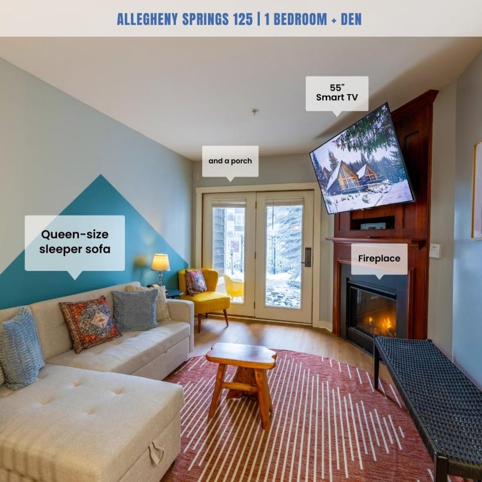 Pool View Condo w Hot Tub Ski-InOut Sleeps 10 Apartment in Snowshoe