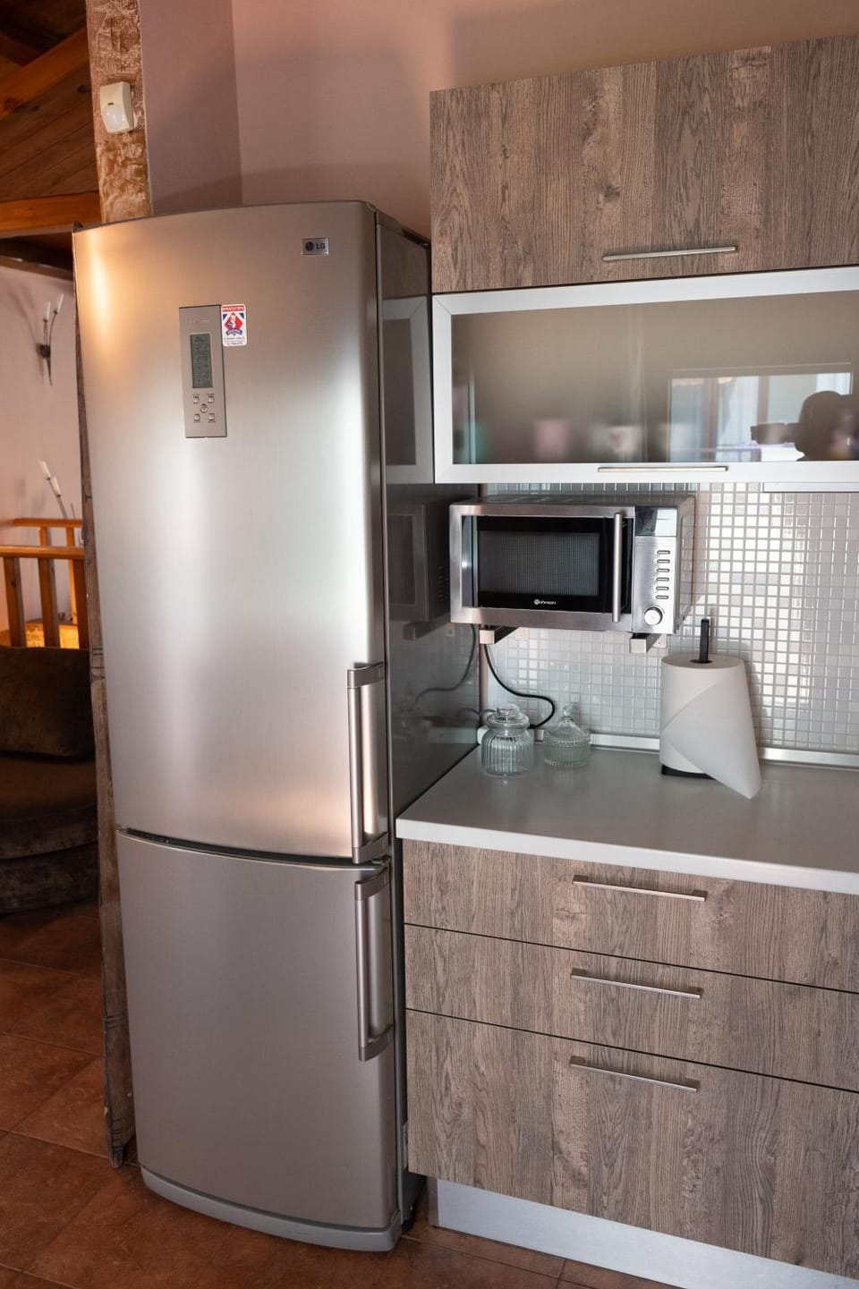 Kitchen or kitchenette, oven
