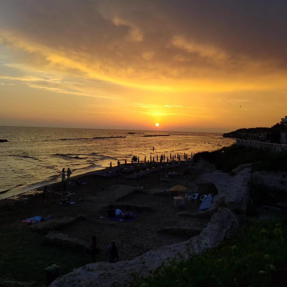 Beach, Sea view, Sunset