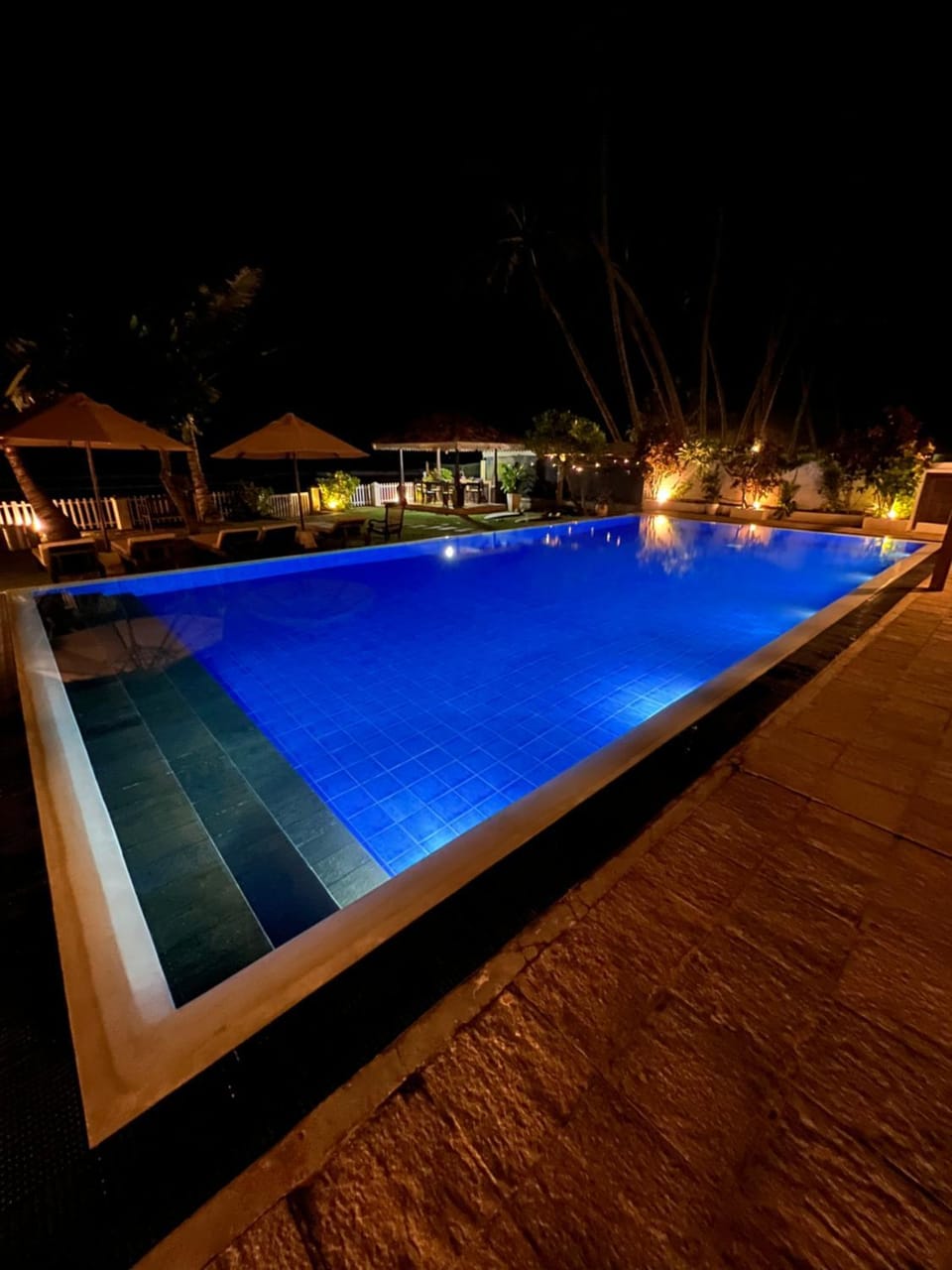 Night, Pool view, Swimming pool
