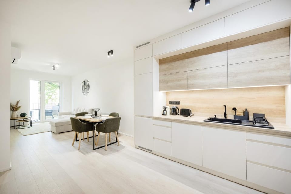 Kitchen or kitchenette, Living room, Dining area