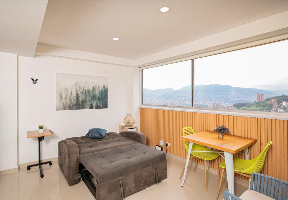 Natural landscape, Living room, Seating area, Dining area, Mountain view