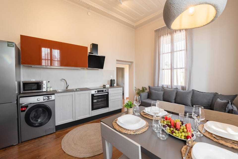 Living room, Seating area, Dining area, oven, stove, washing machine