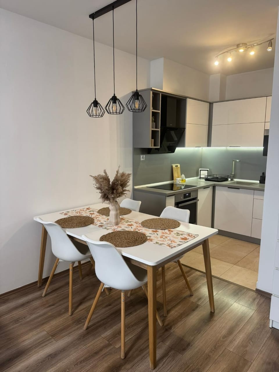 Kitchen or kitchenette, Dining area, stove