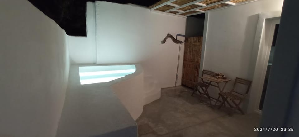Night, Seating area, Swimming pool