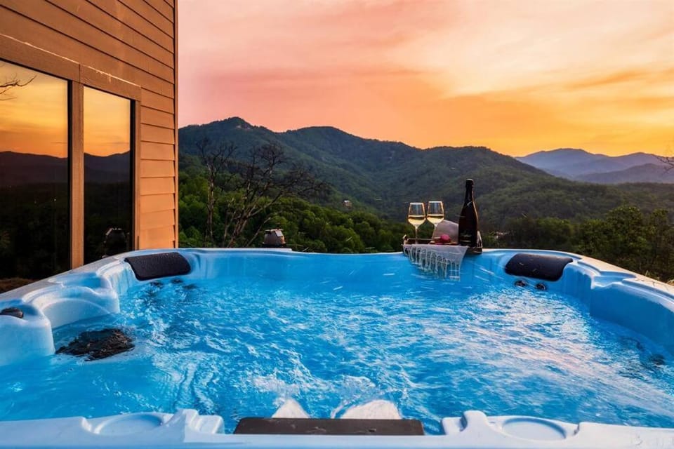 Natural landscape, Hot Tub, Sunset