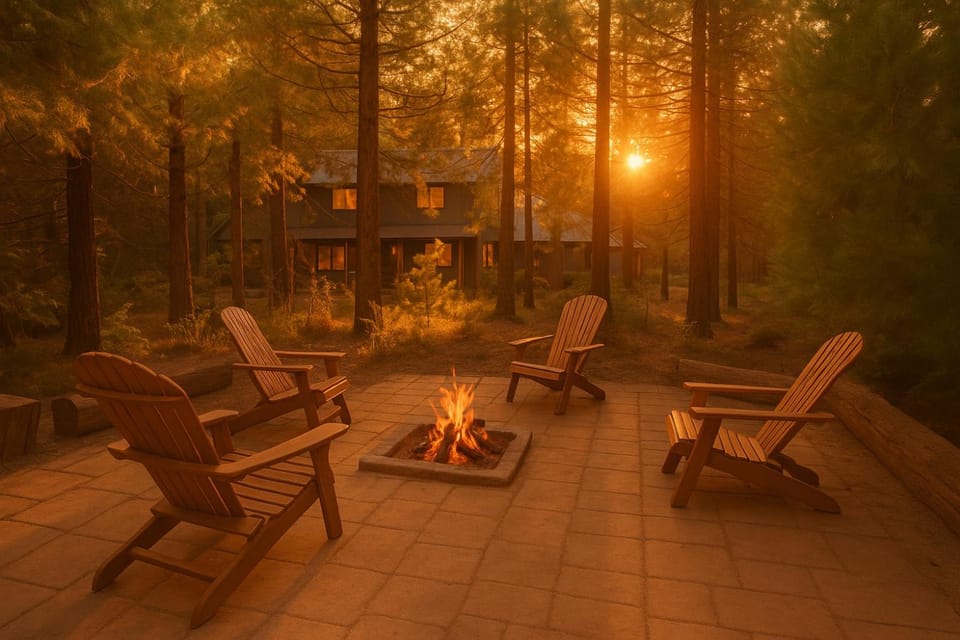 The Sparrows Nest Cozy Charm Fire Pit Fun House in Shaver Lake