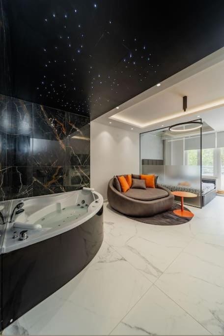 Hot Tub, Bathroom, Living room, Seating area, Bath