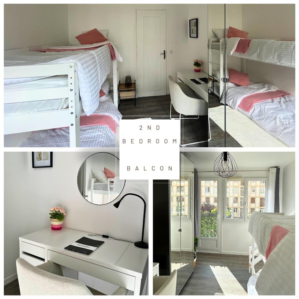 Bedroom, bunk bed, wardrobe