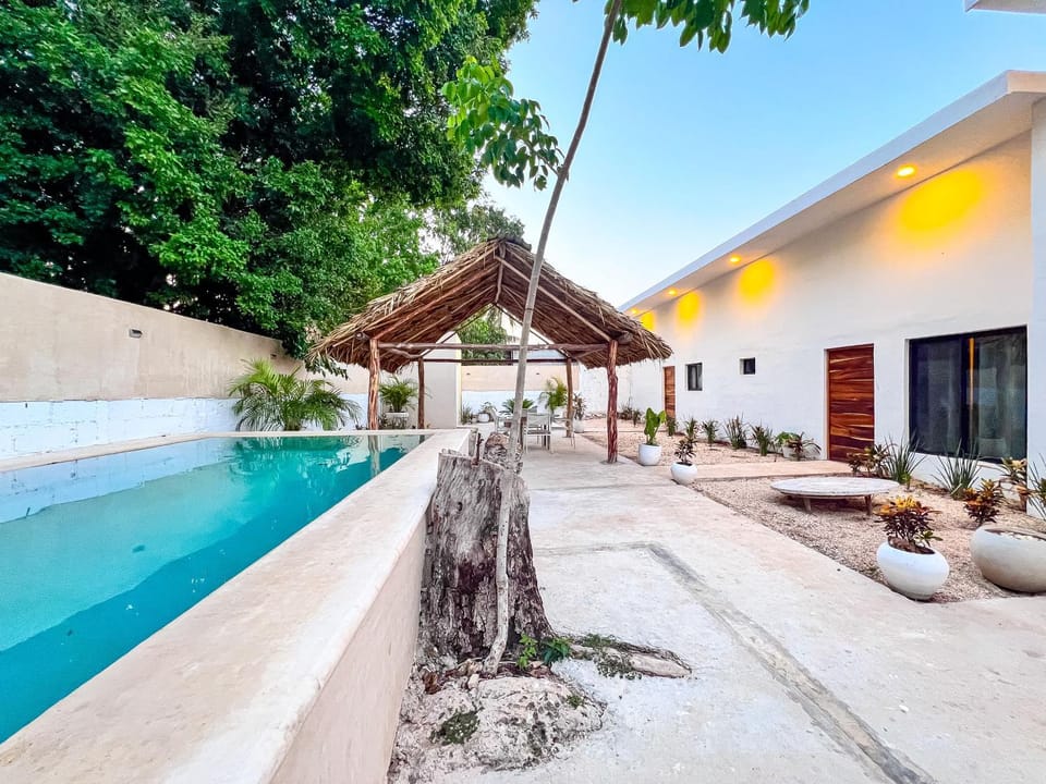 Property building, Patio, Day, Garden, Garden view, Pool view, Swimming pool, Swimming pool