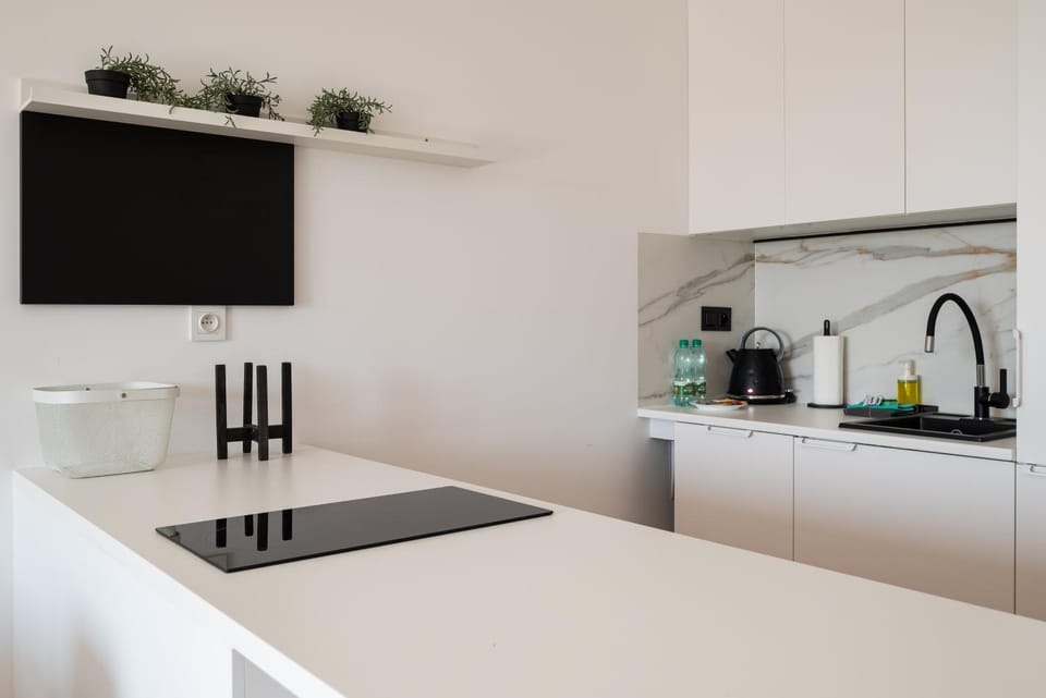 Coffee/tea facilities, Kitchen or kitchenette, stove