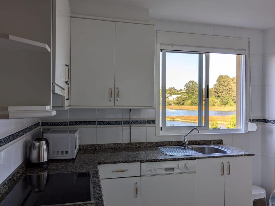 Kitchen or kitchenette, Sea view, Sea view, dishwasher, microwave, stove, toaster